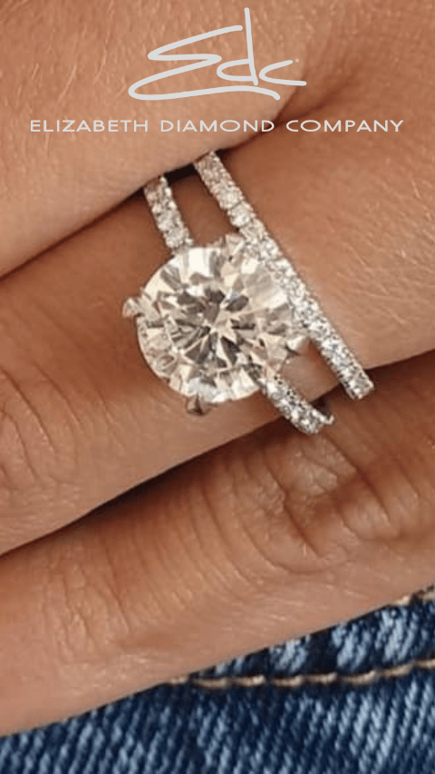 Diamond and Engagement Rings Centerville, OH - solitaire diamond and diamond band