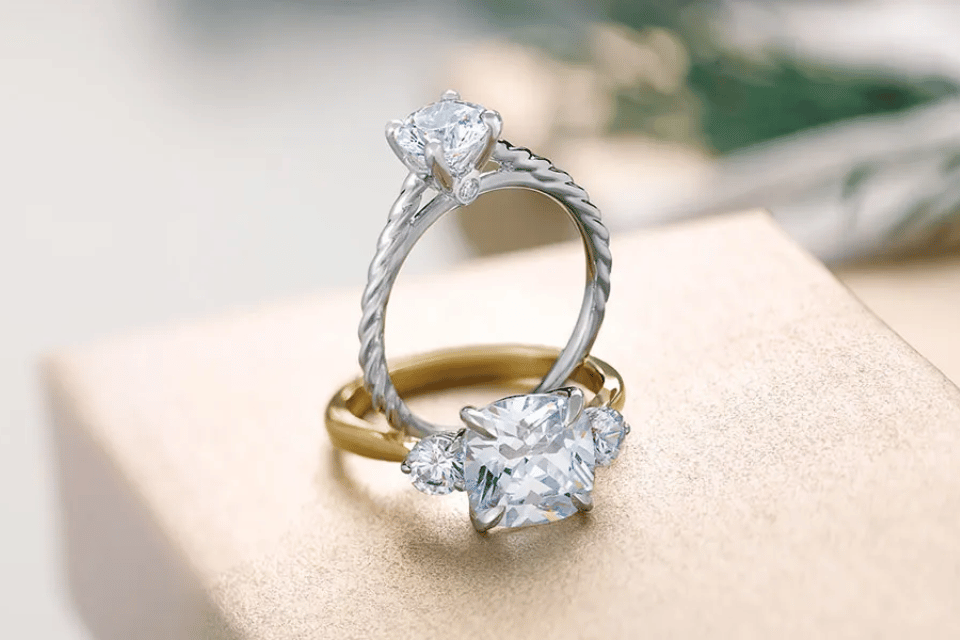 Diamond and Engagement Rings Columbus, OH - two diamond engagement rings