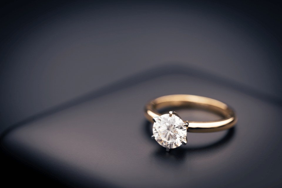 Ohio Diamonds - cushion-cut diamond ring with yellow diamond center and diamonds encircling