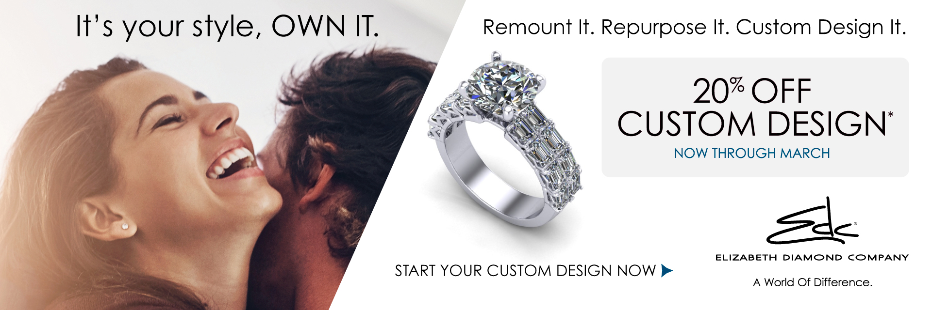 Custom Design 20% Off banner