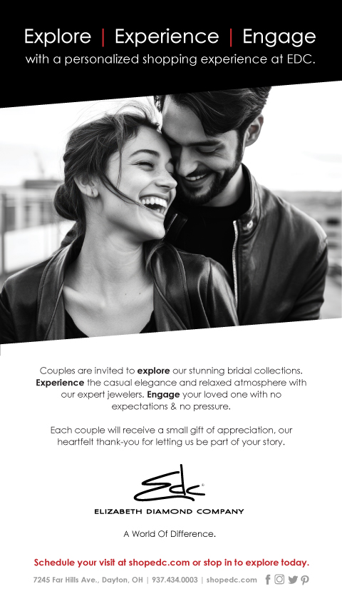 Engagement experience banner featuring a romantic couple and bridal jewelry