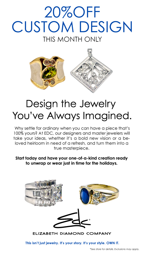 Custom Design October banner featuring custom jewelry