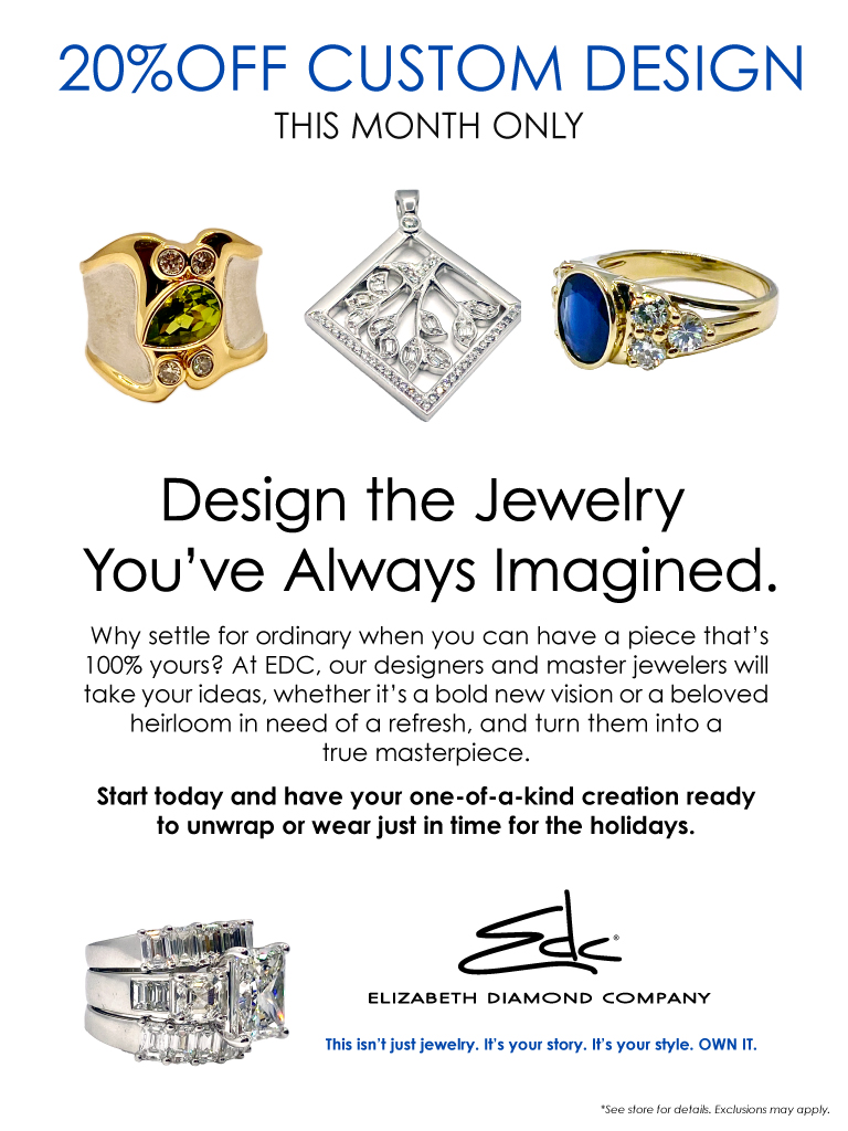 Custom Design October banner featuring custom jewelry